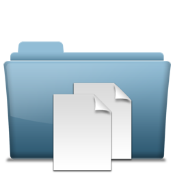 Blue Folder Documents Icon 256x256 png